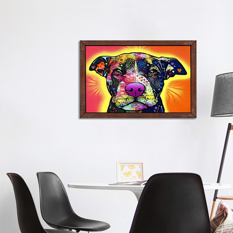 Love A Bull by Dean Russo - Print on Canvas, Brown Framed, 66.04 cm H x 45.72 cm W