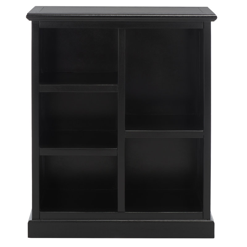 Aoting 30.1" H x 25" W Solid Wood Standard Bookcase, Black