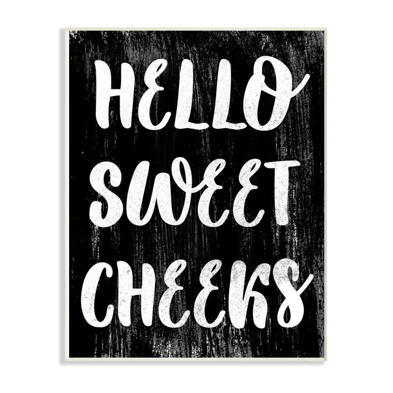 «Hello Sweet Cheek» par Daphne Polselli, reproduction d'art textuel, Plaque murale, H 15 po x l 10 po