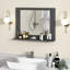 Miroir de salle de bain rectangulaire avec tablette 23,5 po x 17,5 po et cadre en bois-28544677