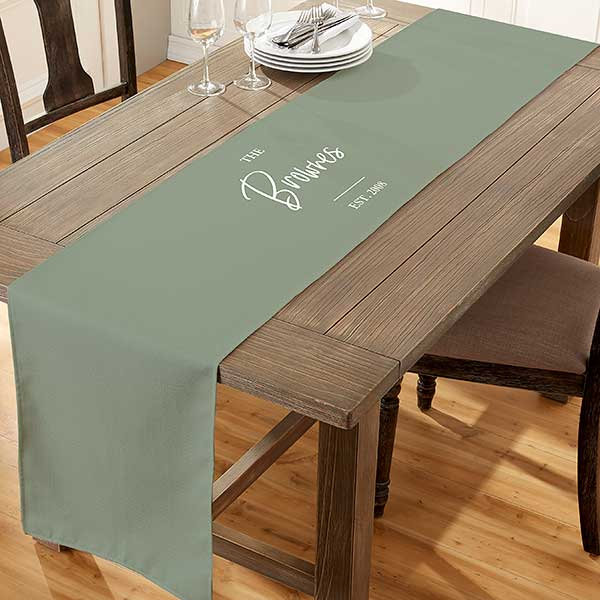 Classic Elegance Family Personalized Table Runner, 16" x 96", Yes