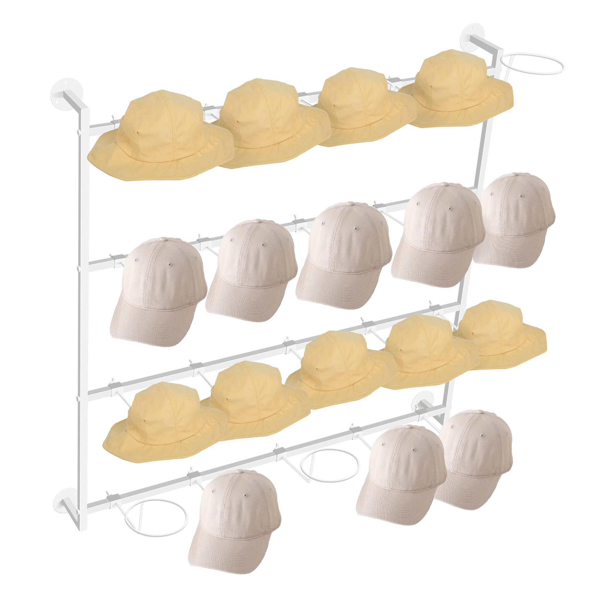 Mahoning Solid Wood 12 - Hook Wall Hat Rack Organizer (Set of 2) Gracie Oaks