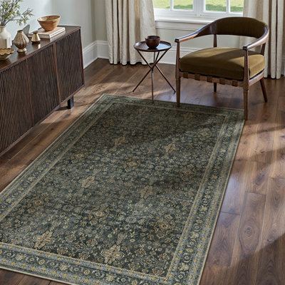 Kellems Vintage Machine Washable Area Rugs For Living Room With Non-Slip Backing