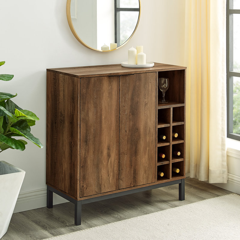 Orion 34'' Bar Cabinet, Rustic Oak