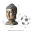 Statue de jardin en forme de tête de bouddha en bronze 16 po H MGO