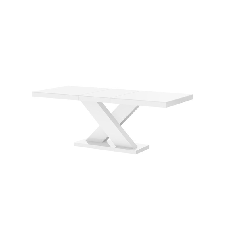 256cm Solid Oak Pedestal Dining Table, White