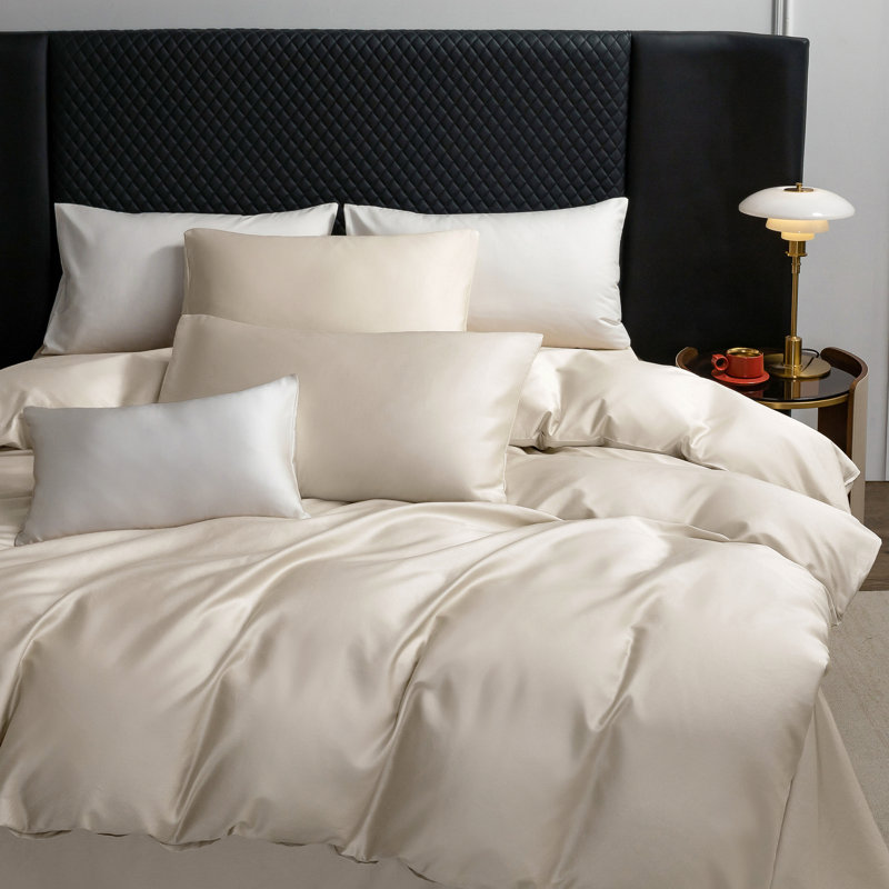 Ensemble de housse de couette MooMee, Housse de couette grand et 2 taies d'oreiller stan, Beige