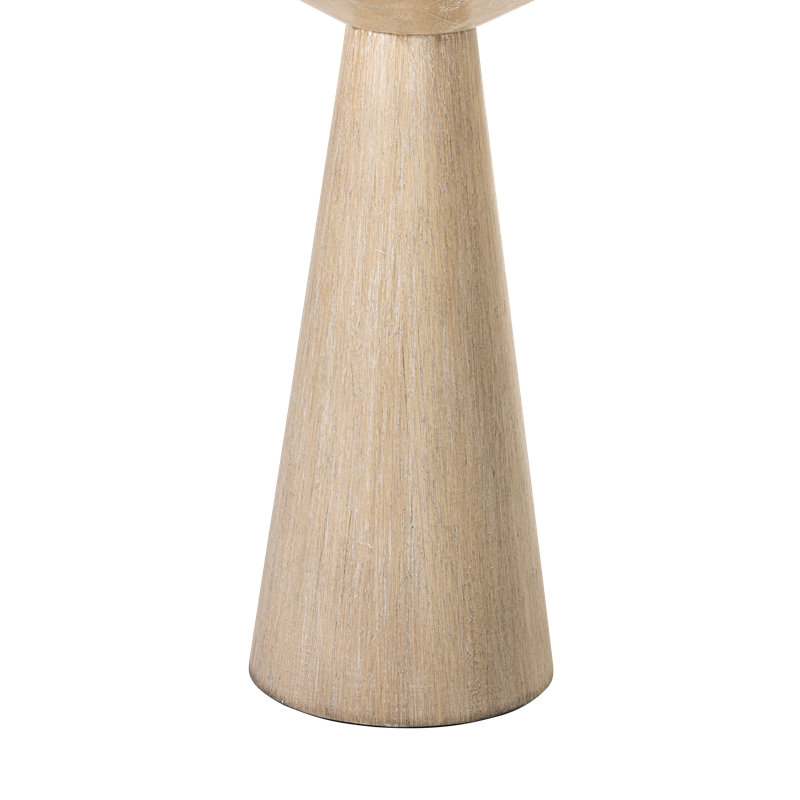 Solid Wood Pedestal End Table, 49.5cm H x 34.3cm W x 34.3cm D, Light Wood