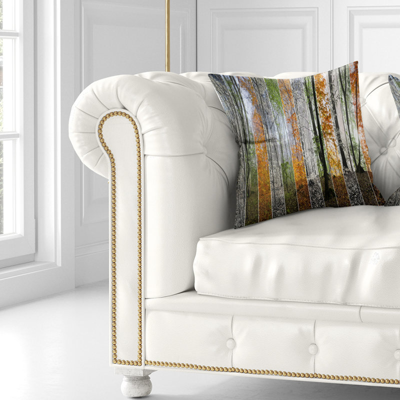 Coussin paysage en bois, 16 po x 1 po, Coussin décoratif