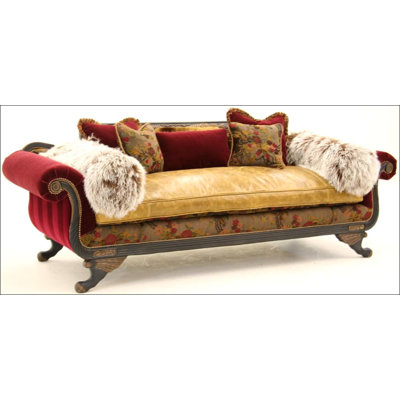Duncan 98"" Rolled Arm Sofa -  Old Hickory Tannery, 7403-03-BELAPERL-FRDKCHCO-1009-01