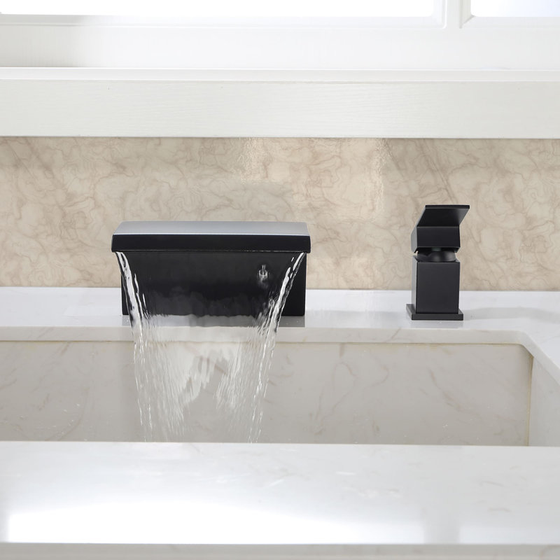1 Handle Deck Roman Tub Faucet, Matte Black