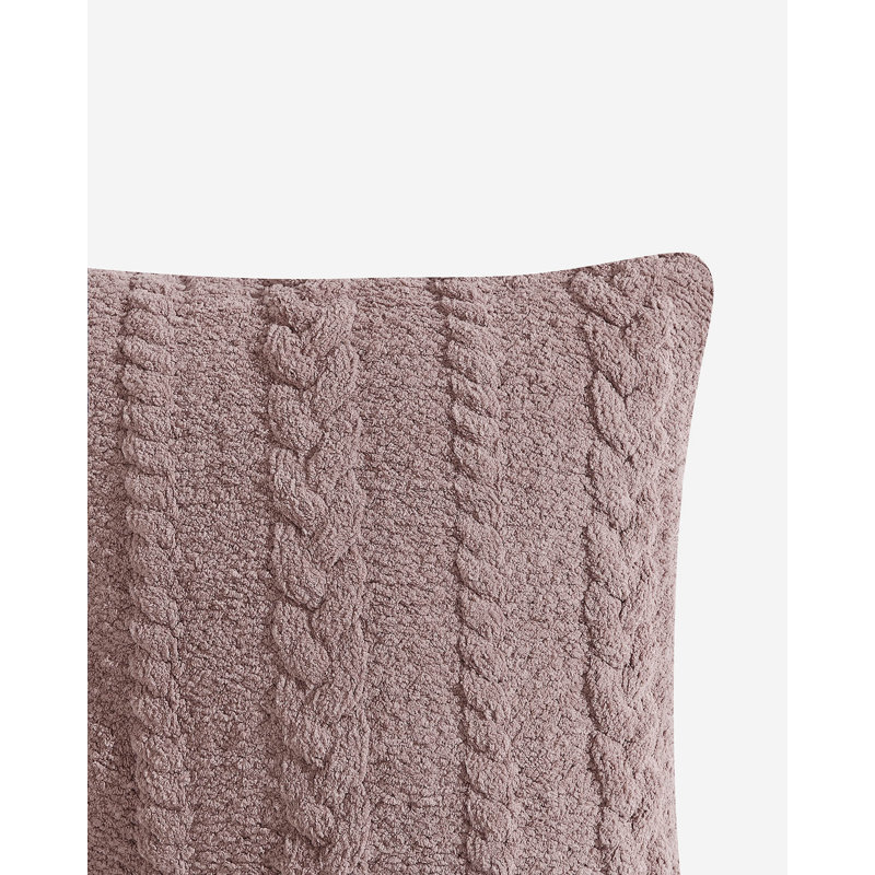 Braided Square Pillow Cover & Insert, Rose
