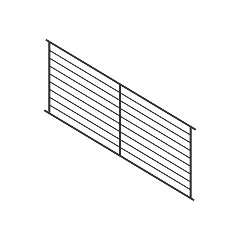 Fe26 Axis Steel Railin.g Stair Panel, 40" H x 93" W