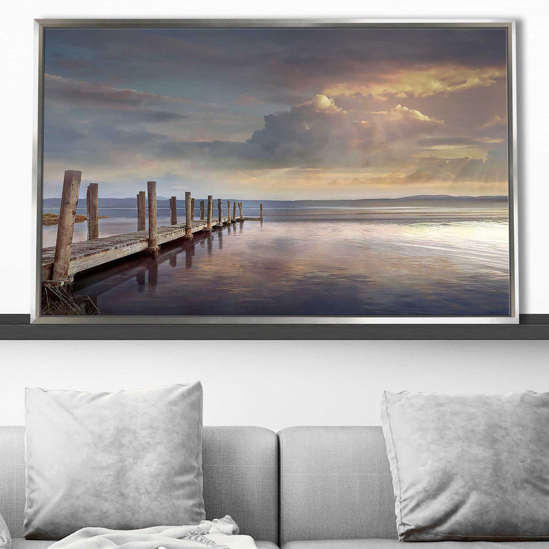 «Evening Reflection» par Mike Calascibetta - photographie, Cadre flottant argent, H 21,5 po x l 33,5 po x P 2 po