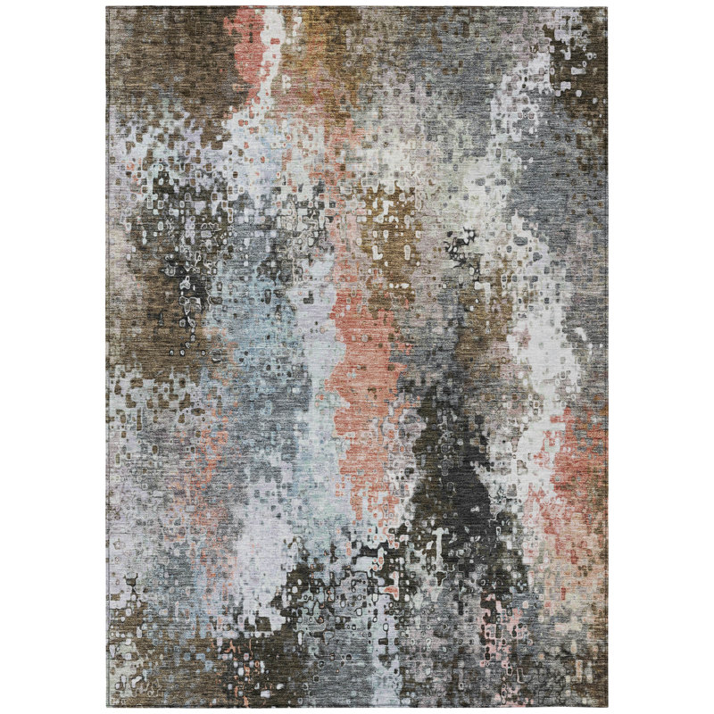 Machine Washable Indoor/Outdoor Boruta ACN2242 Abstract Rug, Rectangle 8' x 10'