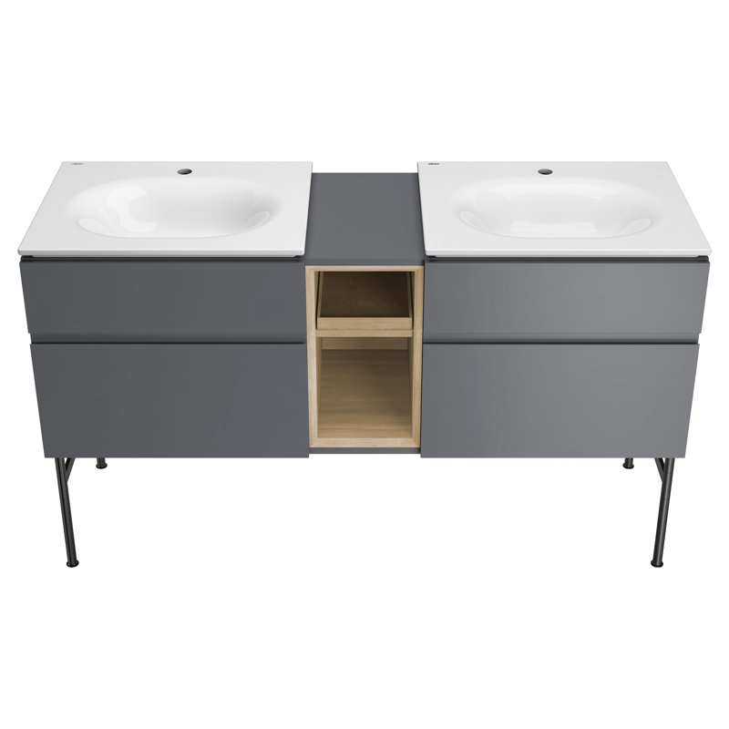Studio S 24'' White Ceramic Rectangular Bathroom Sink