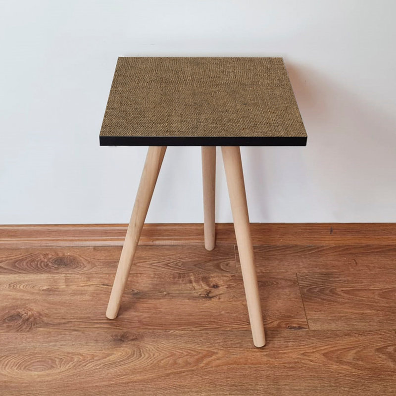 Modern Side Table with Beech Wood Legs, Brown, 13.8 x 16.5 x 13.8 inches | 100% MDF Construction, Thickness: 0.7 inches | Scandinavian Design, Perfect for Living Room & Bedroom, Stylish & Functional Furniture