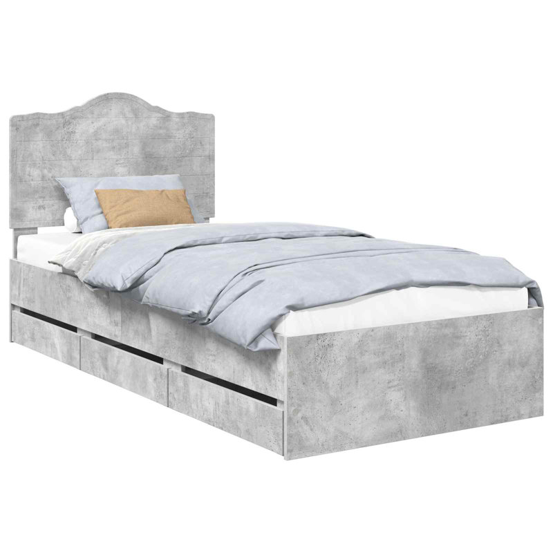 Bed, Single (3'), Concrete Grey