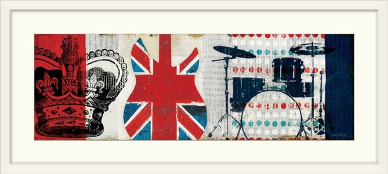 « ii » par michael mullan, impression British Invasion, H 20 po x l 44 po x P 1 po, Cadre blanc