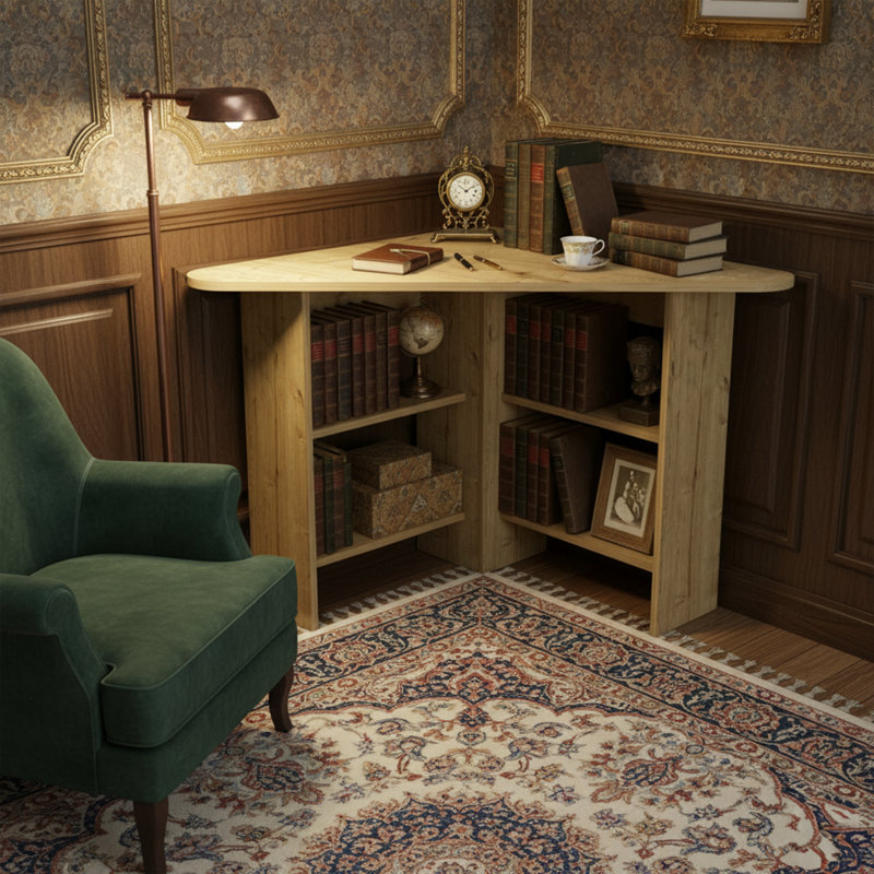 Bureau d'angle en coin