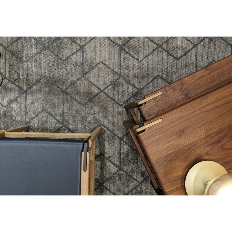 Rapture Geometric Flatweave/Machine Woven Acrylic/Cotton/Rayon Dark Gray Area Rug, Rectangle 7'10" x 11'2"