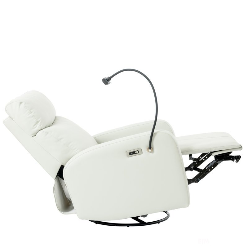 360 Swivel Glider Recliner Chair, Light Gray