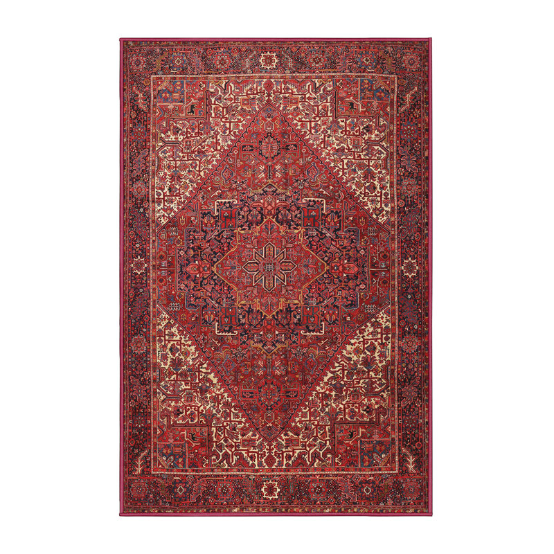 Tapis orange/rouge/brun traditionnel Magaret, Rectangle 3 pi x 5 pi