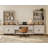 2 - Piece Office Set, 56" Executive Desk & Set Of 2 Bookcases, Rustic White