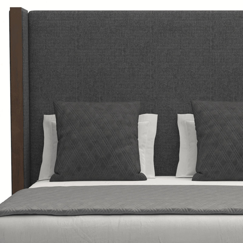 Lit tapissier standard à profil bas Dipson, Revolution® gris anthracite, Grand, Mi-haute