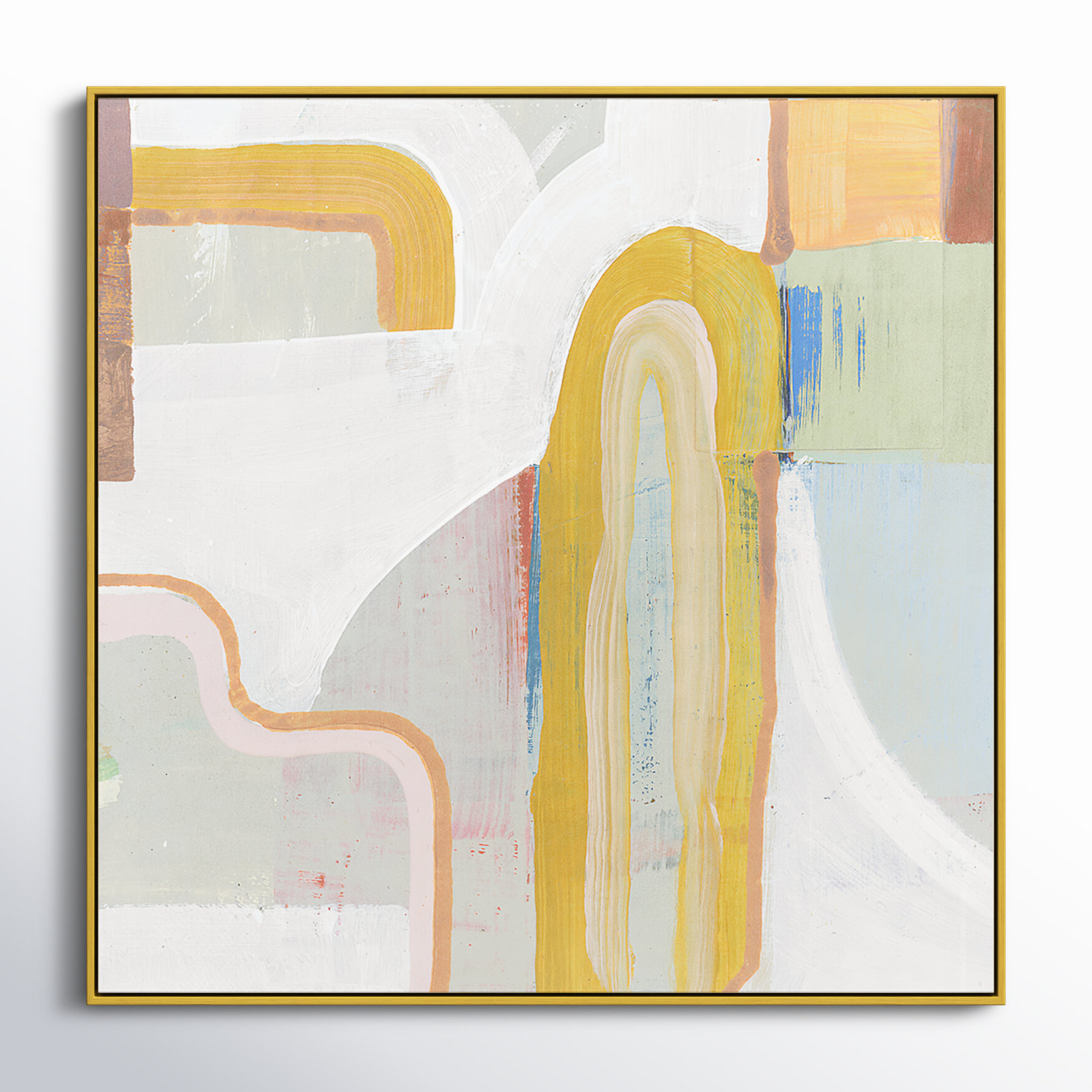 Copeland "Together Again II" Painting by Cartissi, 46.5" H x 46.5" W x 2" D, Gold