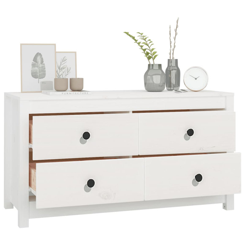 Kasecky 100cm Solid Wood Sideboard, White