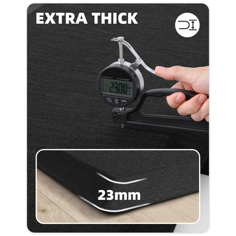 Anti-Fatigue Non-Skid Kitchen Mat, Runner 1'8" x 4', Black