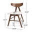  Chaise de salle à manger Vida (ensemble de 2), élégantes chaises rembourrées pour la cuisine et la salle à manger, beige clair