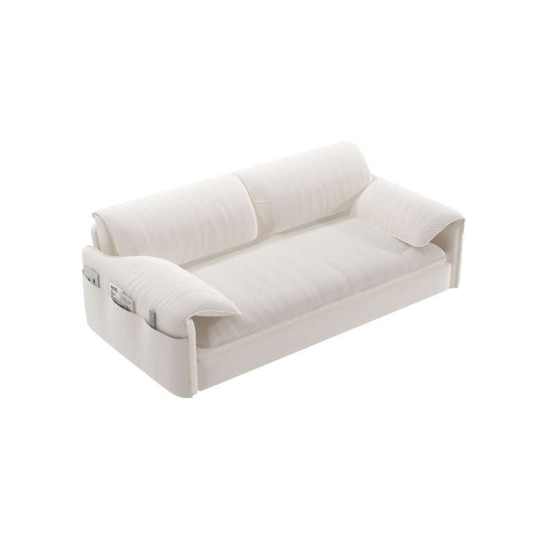 Canapé-lit convertible polyvalent avec rangement et confort suprême, Beige