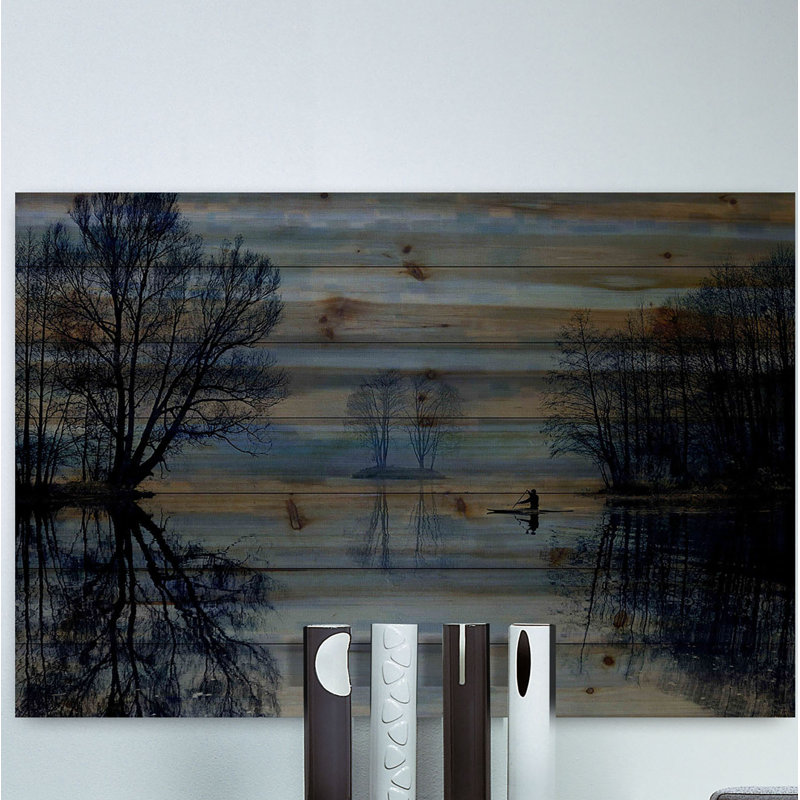 «Juneau Burntroot Lake» par Parvez Taj, reproduction sur bois, H 30 po x l 45 po x p 1,5 po