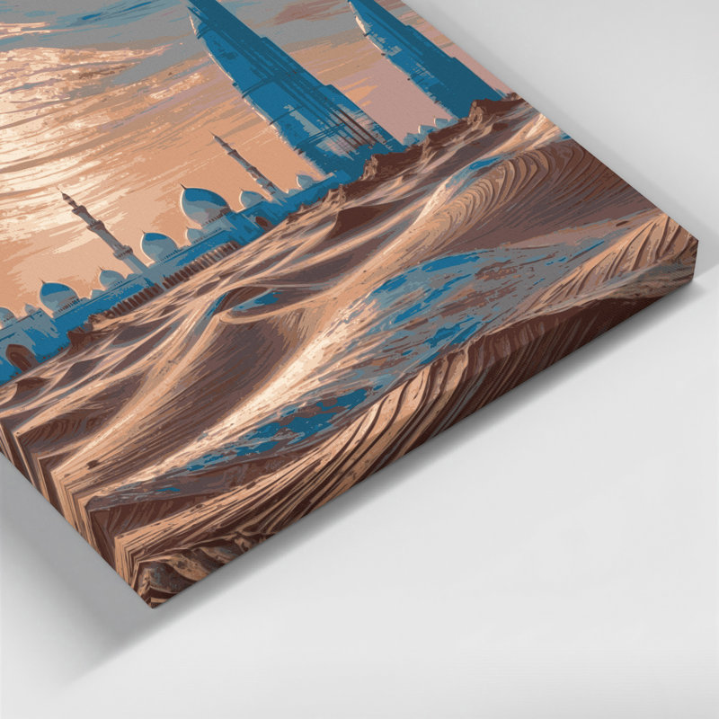 Cities Abu Dhabi UAE Gray Canvas Wall Art, 20" H x 30" W