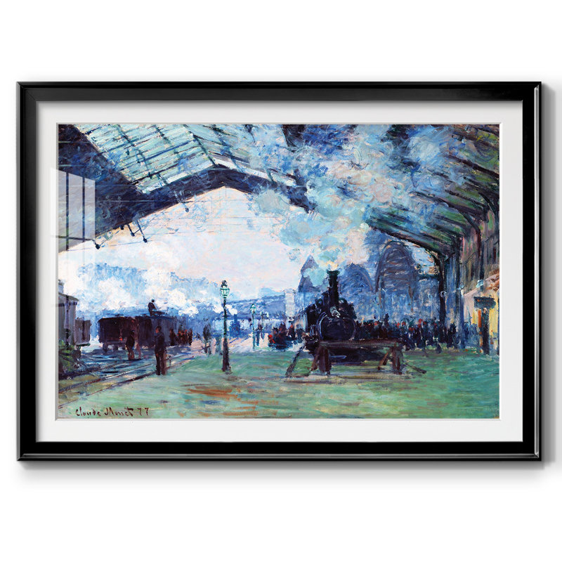 Monet, impression encadrée sur papier par Claude Monet, Noir, H 27 po x l 39 po x P 1,5 po