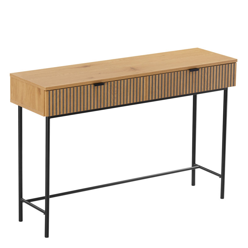 Console Table In Black/Natural Wood Effect Finish