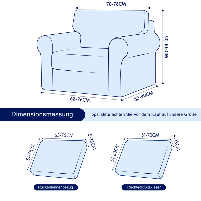 Stretch Separate Box Cushion Armchair Slipcover, Grey