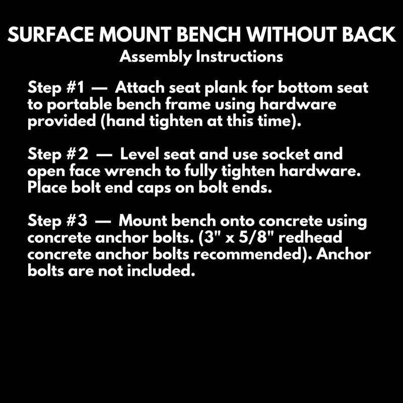 Bench, Textured Black, Expanded, 8Ft, No Back, Surface, 8ft No-Back Surface, Expanded, Textured Dark Blue
