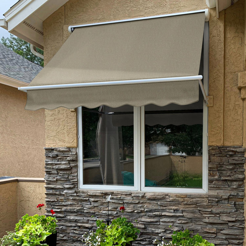 Awntech Mesa Window Retractable Awning, Burlap Sack, 24" H x 64" W x 24" D