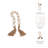 Decorative Stone Marble Beads Woven Jute Tassel Strand with Heart Shaped Accents for Rustic Textural Dimension and Natural Handcrafted Detail