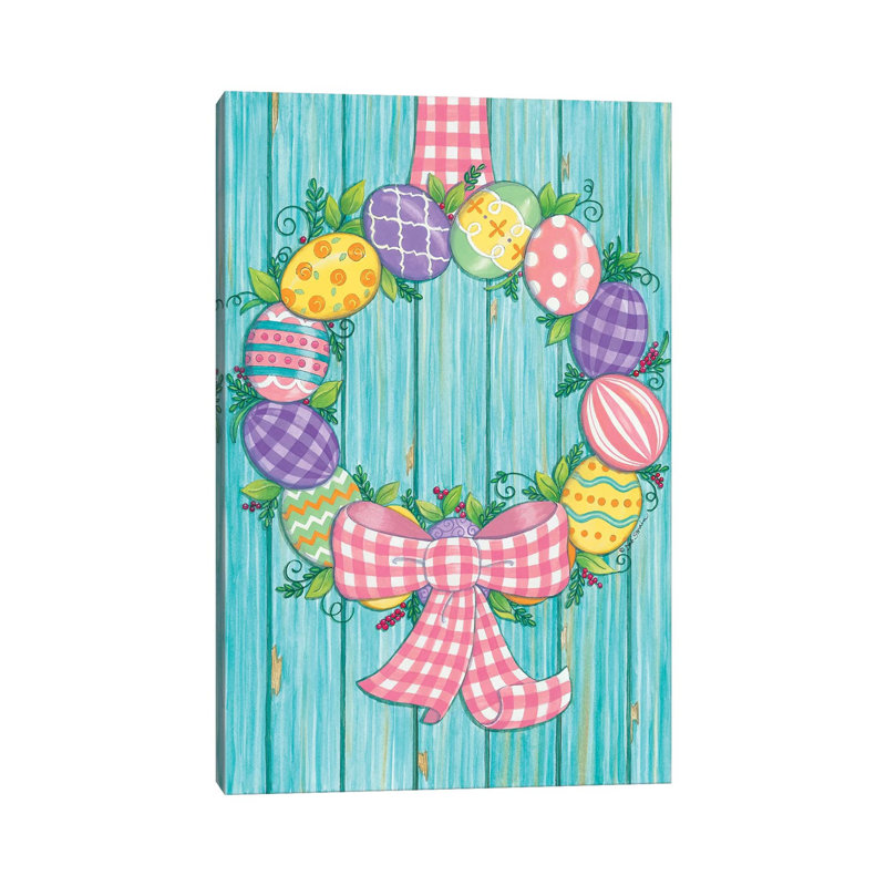 Easter Egg Wreath by Deb Strain - Wrapped Canvas Print, 152.5 cm H x 101.5 cm W