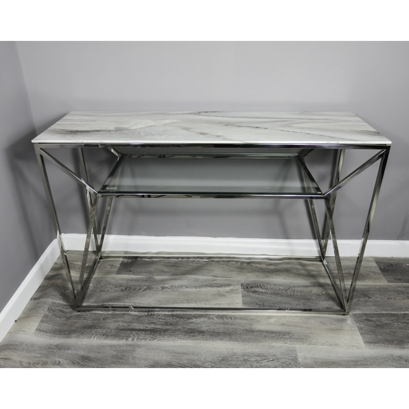 Maltby 120cm Glass Top Console Table