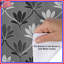 Housses de couette à motif floral gris-133733827