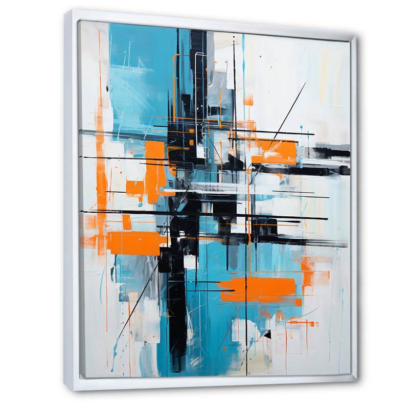«Ephemeral Patience Minimal Abstract I», peinture murale abstraite, H 44 po x l 34 po x P 1,5 po, Cadre flottant blanc