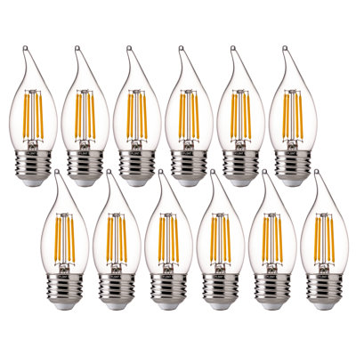 Ampoules à DEL à intensité variable B11, 4,5 W (équivalent à 60 W), 450LM, blanc doux 2700K, culot E26, ampoules transparentes