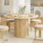 2 Pieces Top 110CM Round Dining Table for 6 Person-142665704