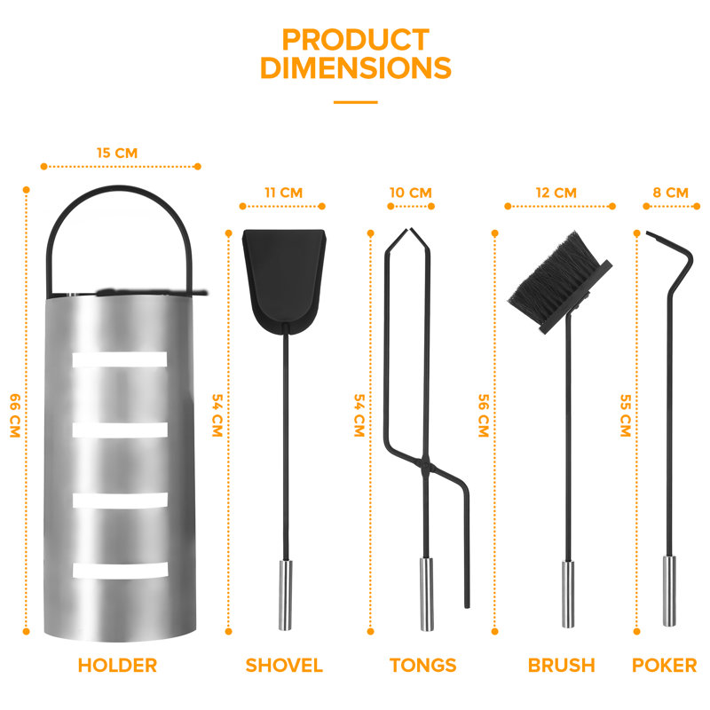 Acree Steel Fireplace Tool Set