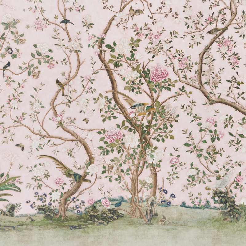 Schumacher X Mary Mcdonald Les Oiseaux Panel Set, Blush